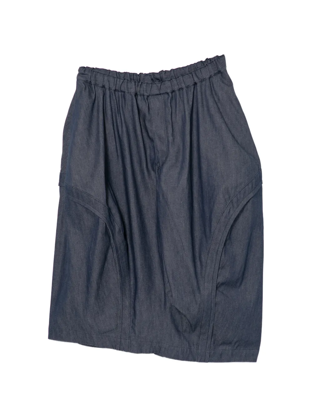 Black Comme Des Garçons Asymmetrische Shorts aus Denim - Blau