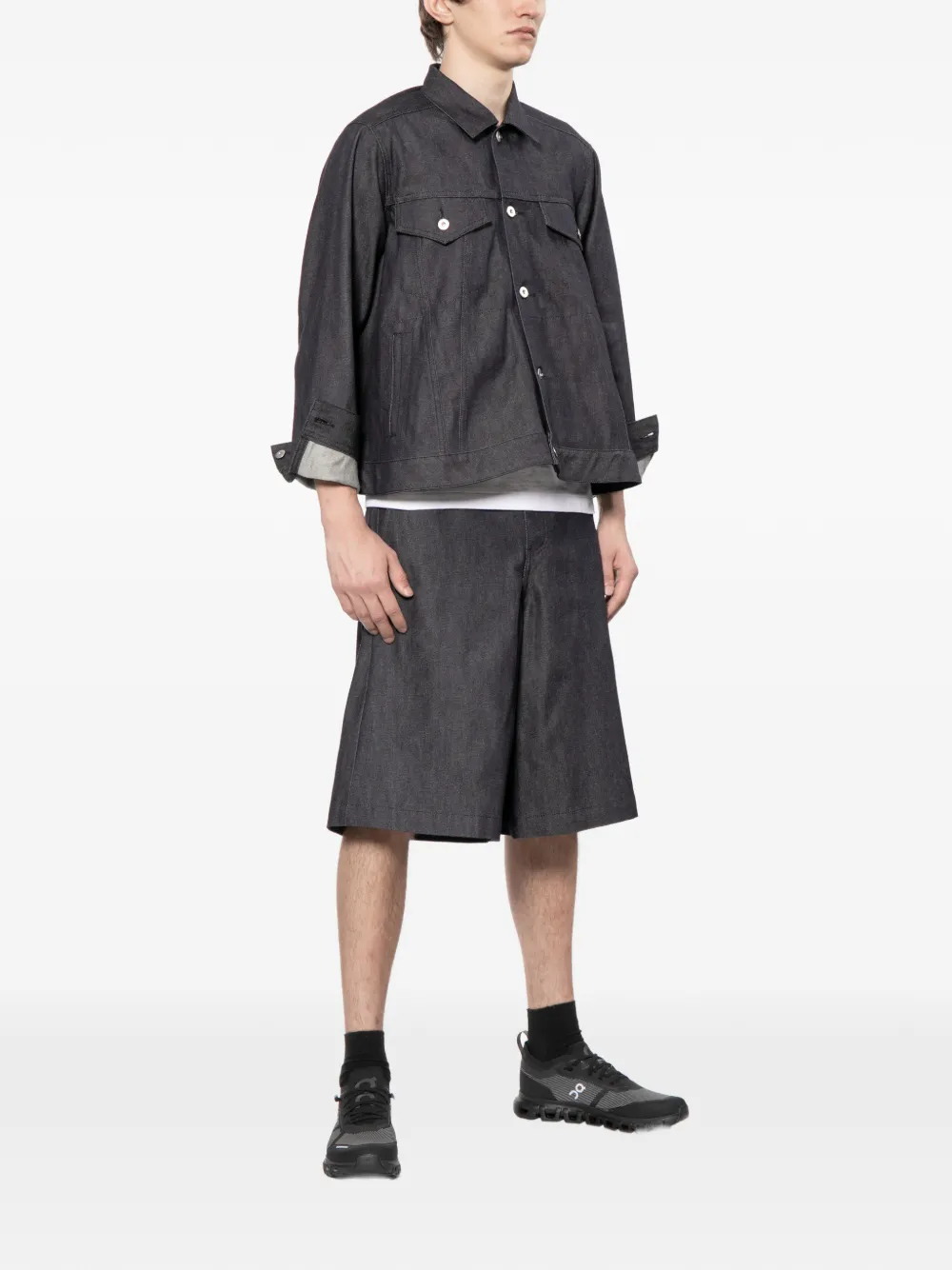 Black Comme Des Garçons Denim jack met lange mouwen Blauw