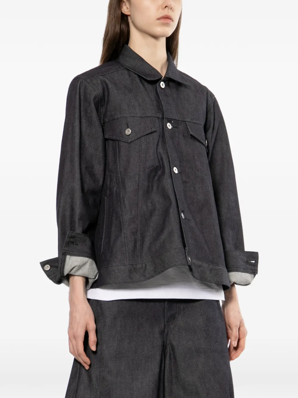 Black Comme Des Garçons Denim jack met lange mouwen Blauw