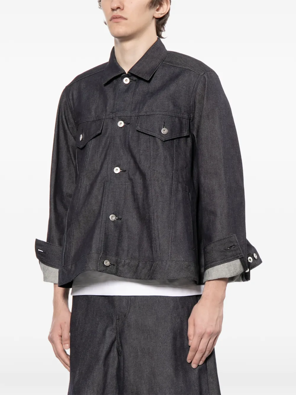 Black Comme Des Garçons Denim jack met lange mouwen Blauw