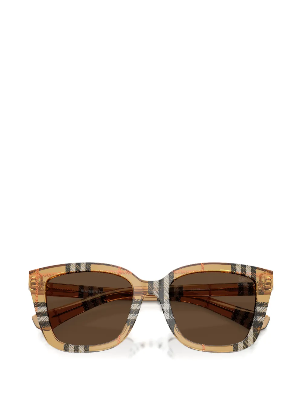Burberry Eyewear Zonnebril met geruit vierkant montuur Bruin