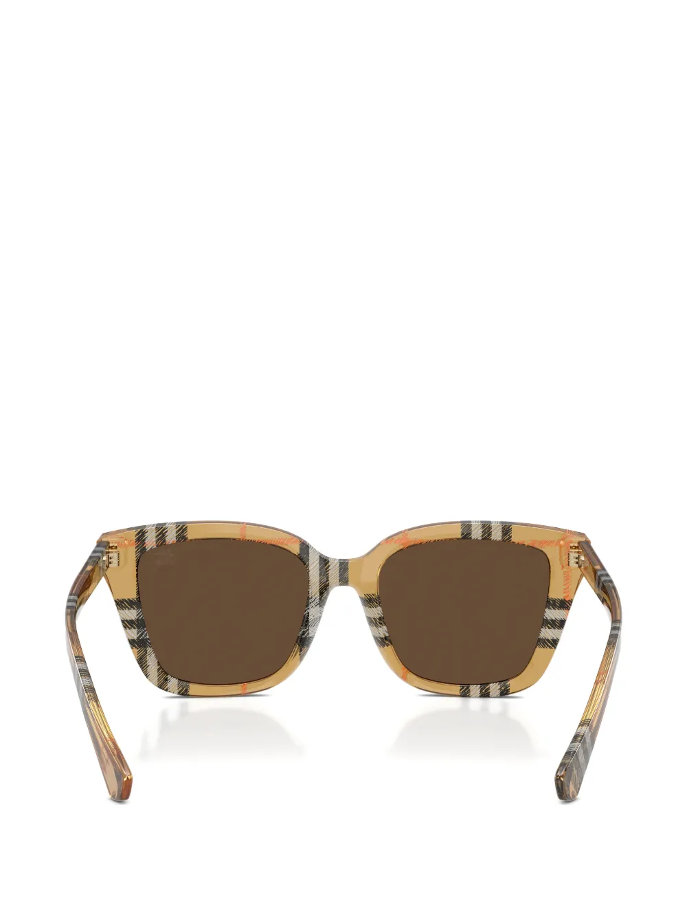 Burberry Eyewear Zonnebril met geruit vierkant montuur Bruin