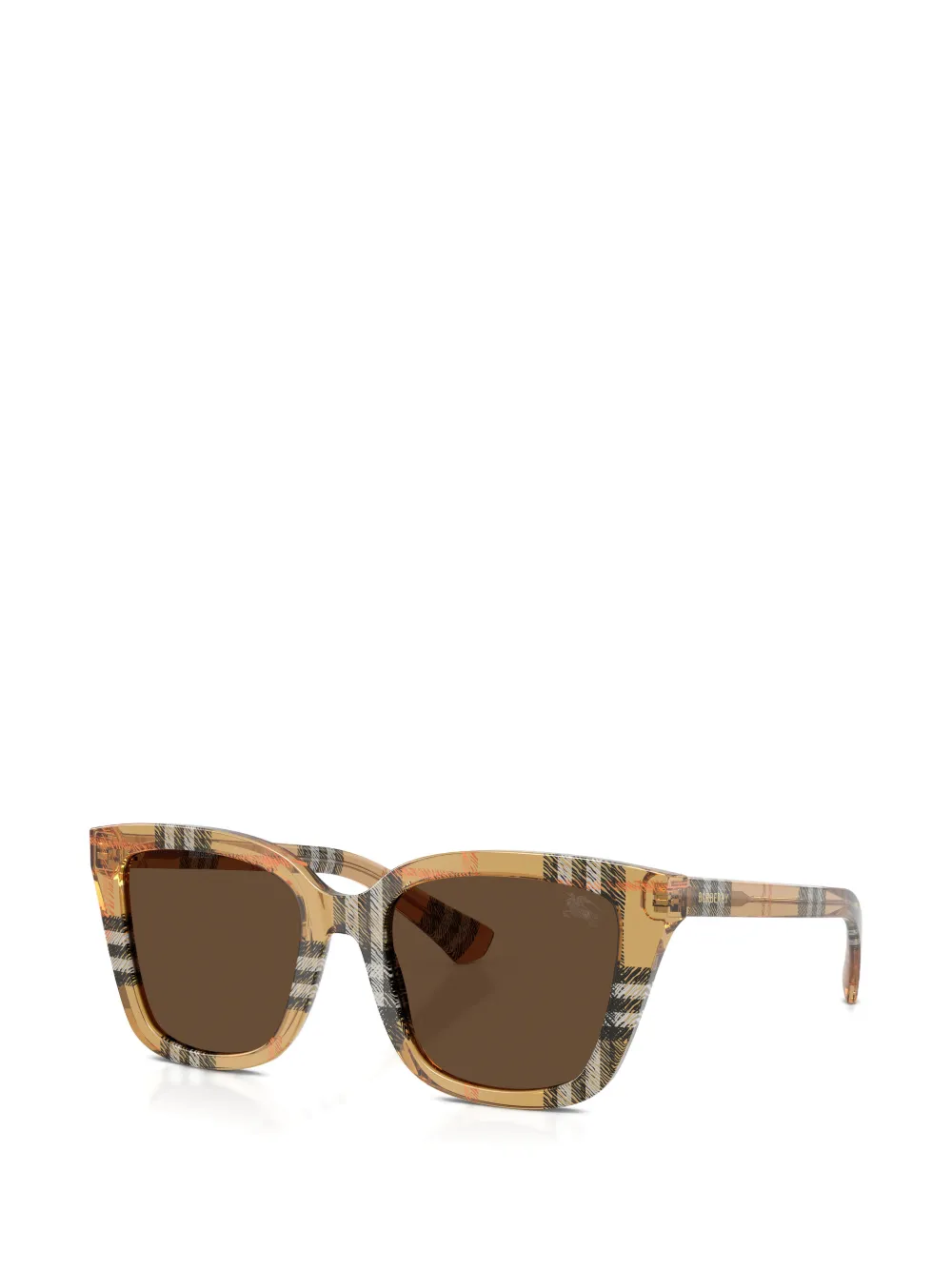 Burberry Eyewear Zonnebril met geruit vierkant montuur Bruin