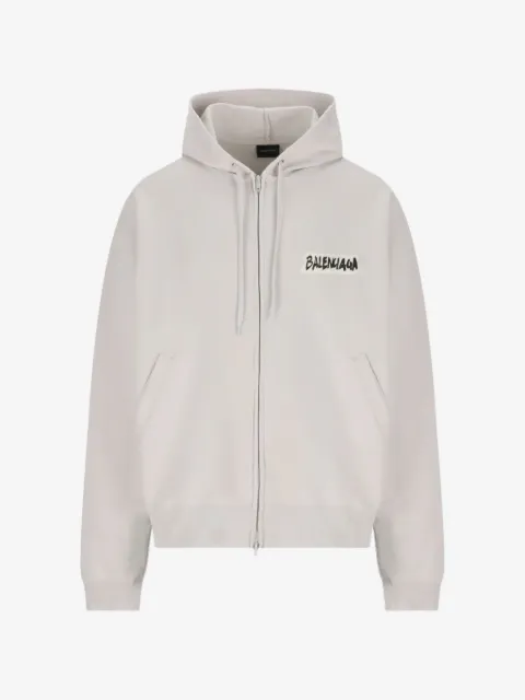 Balenciaga Over Zip-Up Hoodie "Dirty White"