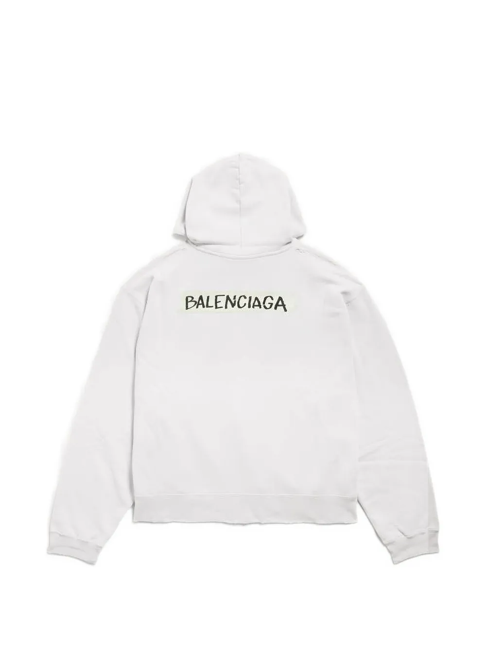 Balenciaga Masking Tape Oversized zip-up Hoodie | White | FARFETCH RO