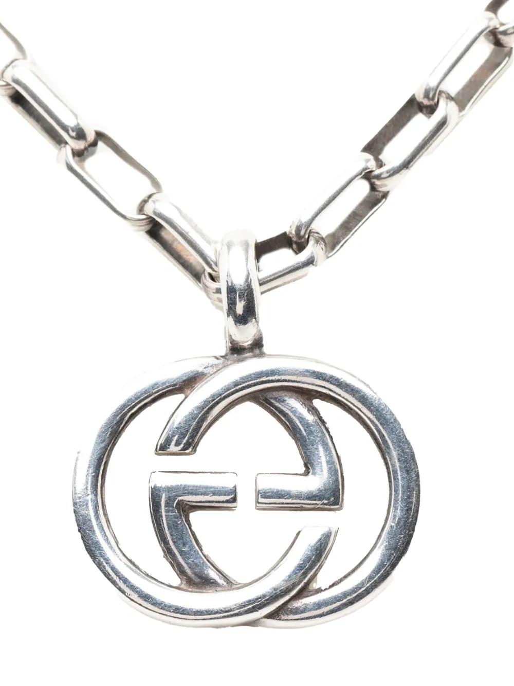 Gucci Pre-Owned 2015-2025 Sterling Silver Interlocking G Pendant necklace - Argento