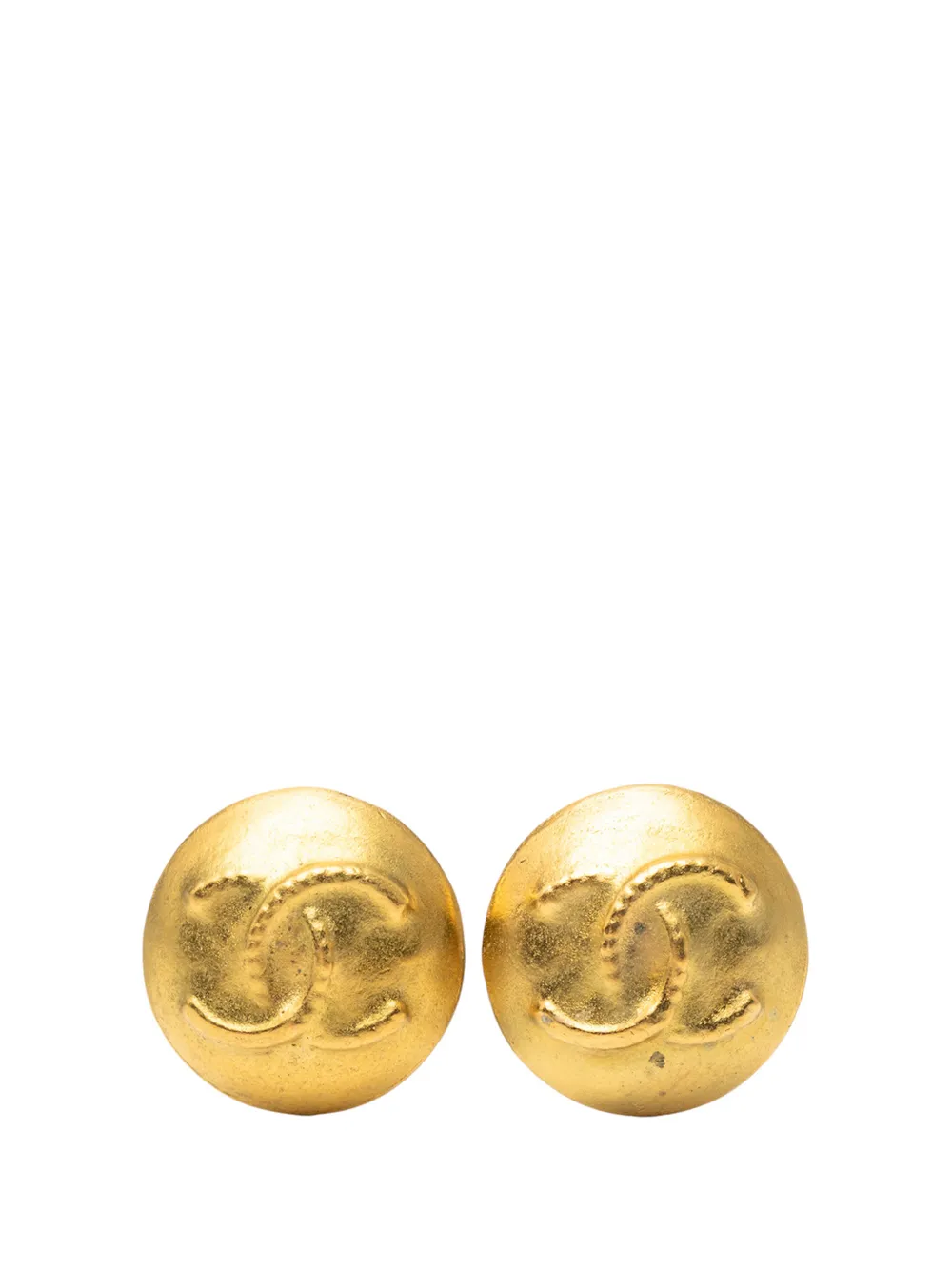 CHANEL Pre-Owned Orecchini CC a bottone placcati oro con chiusura a clip 1995