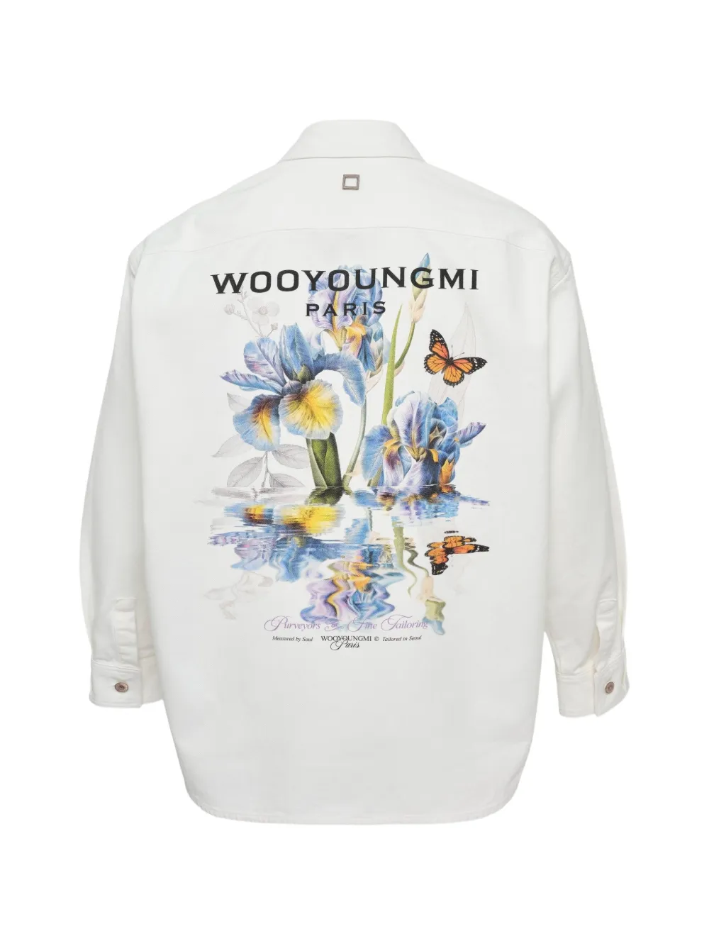  Wooyoungmi Shacket Back Floral-print Jacket - White 