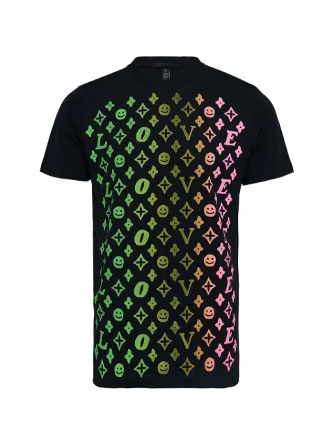 Black Score patterns marble T-shirt