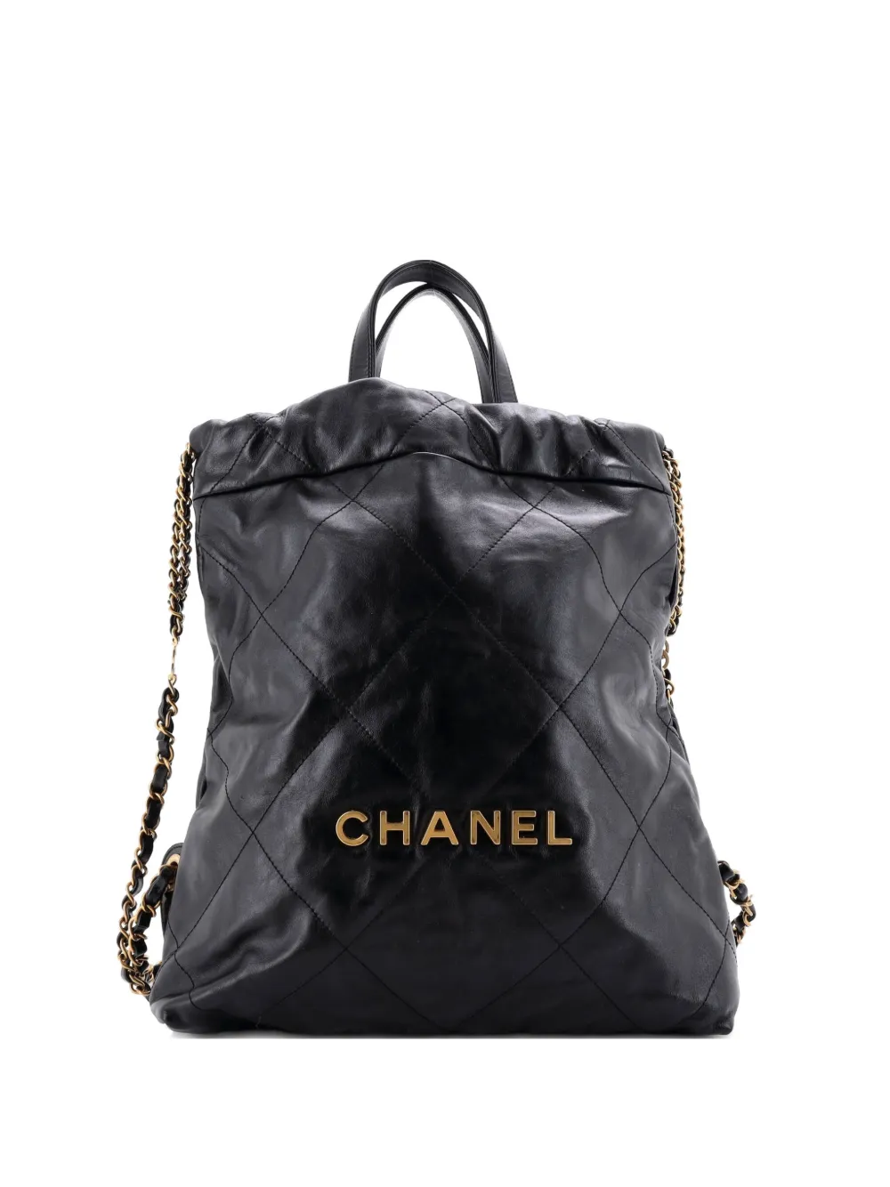 CHANEL Pre-Owned 22 Chain Quilted Calfskin Medium backpack - Nero