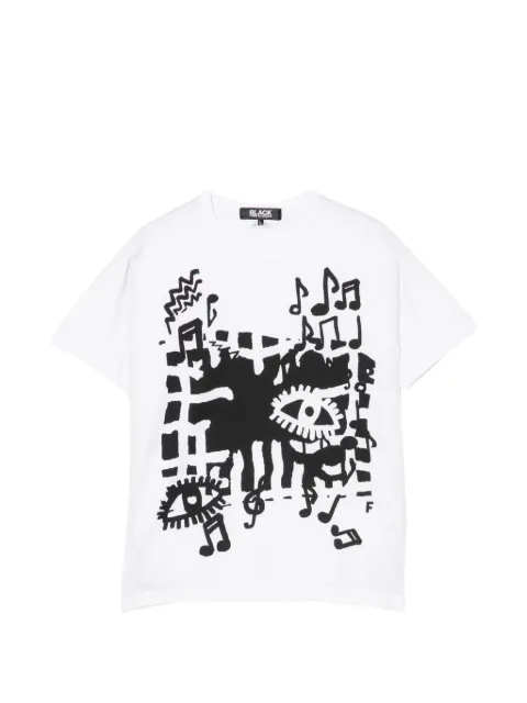 Black Comme Des Garçons graphic print round-neck T-shirt