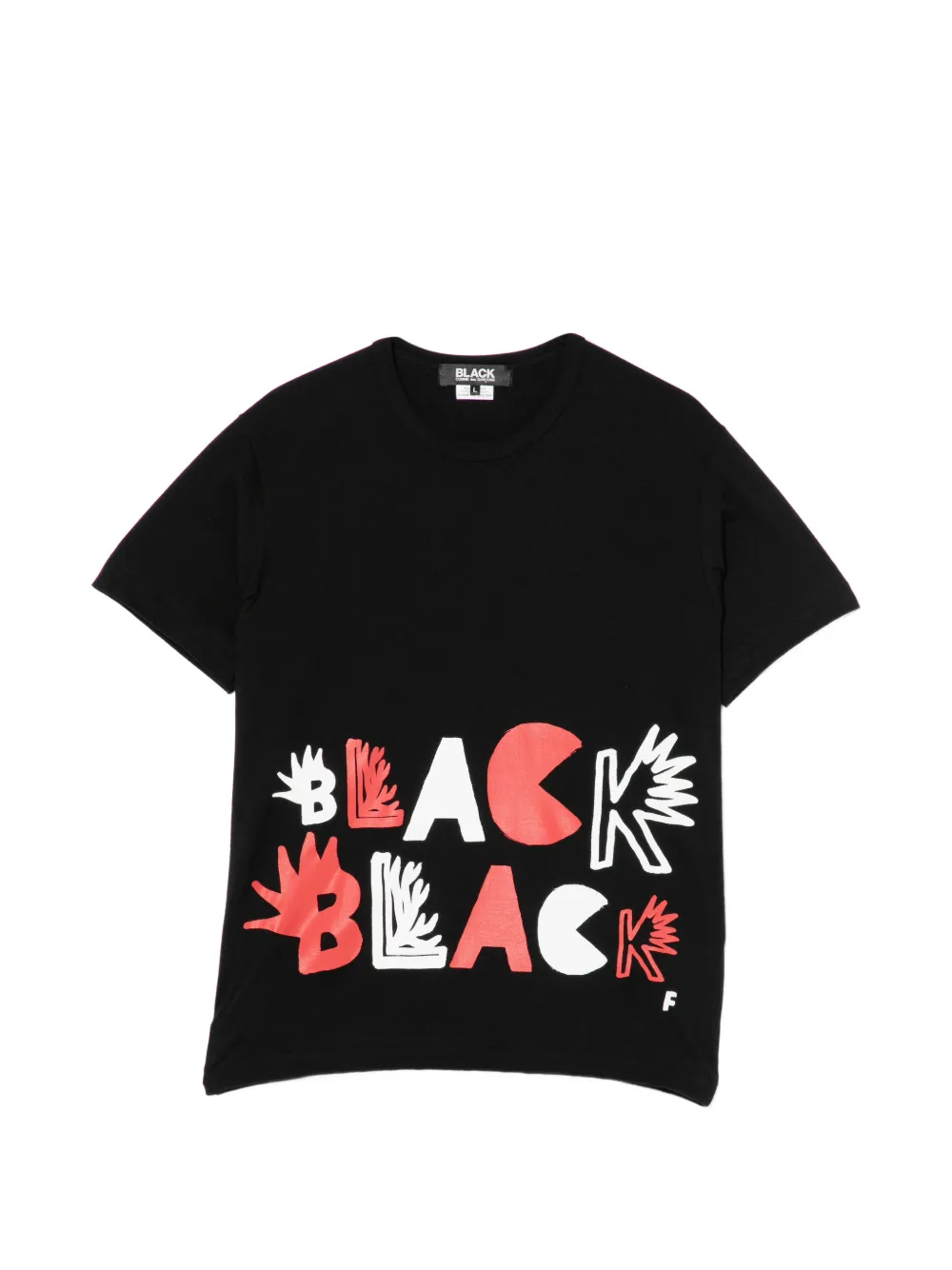 Black Comme Des Garçons T-shirt girocollo con stampa - Nero
