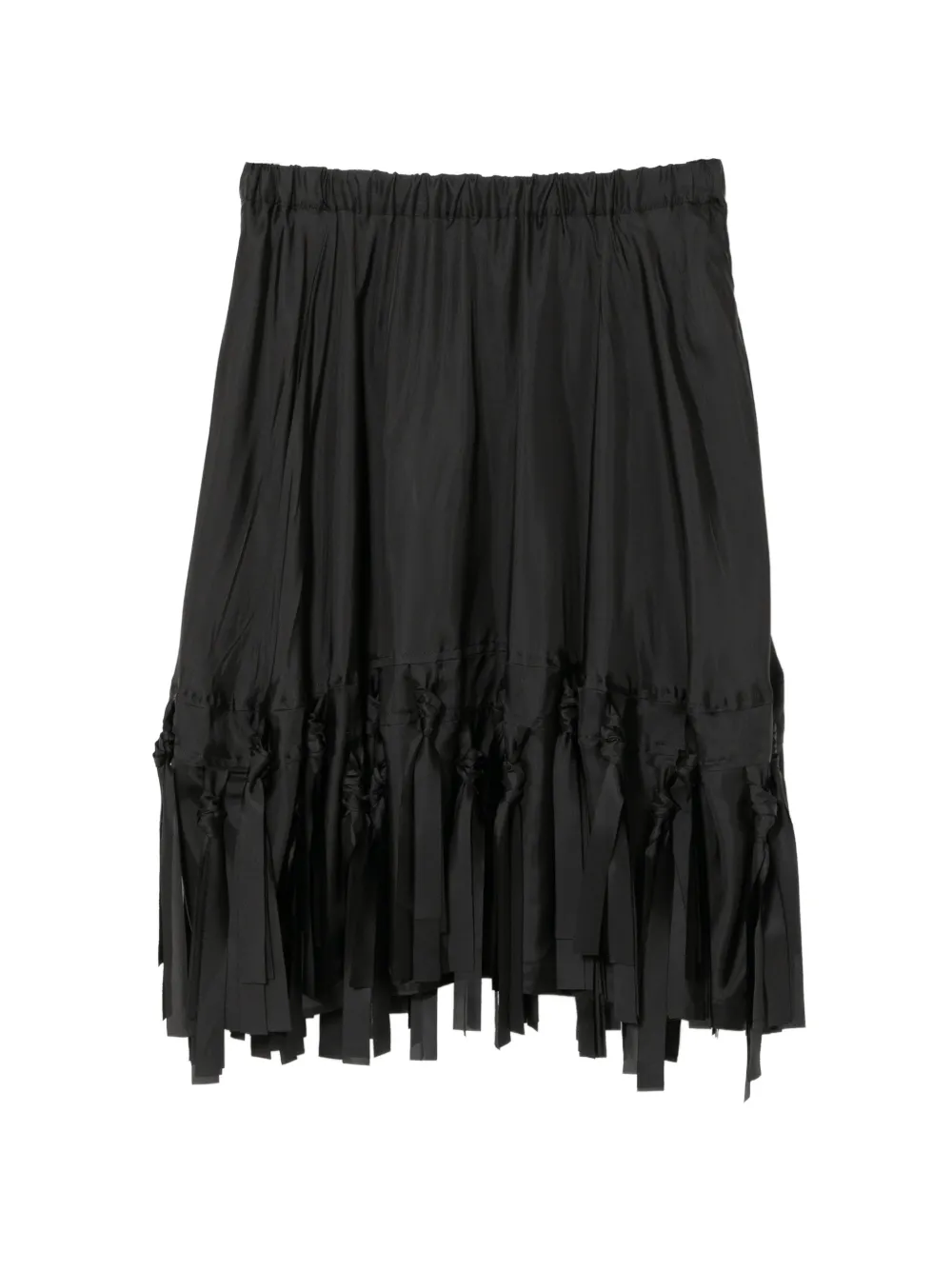 Black Comme Des Garçons Gonna midi con nappa - Nero