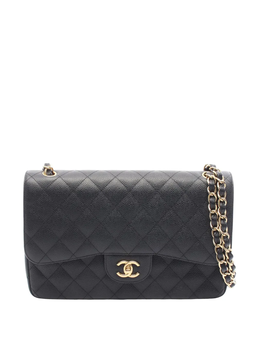 CHANEL Pre-Owned 2012-2013 Jumbo Classic Caviar Double Flap shoulder bag - Nero