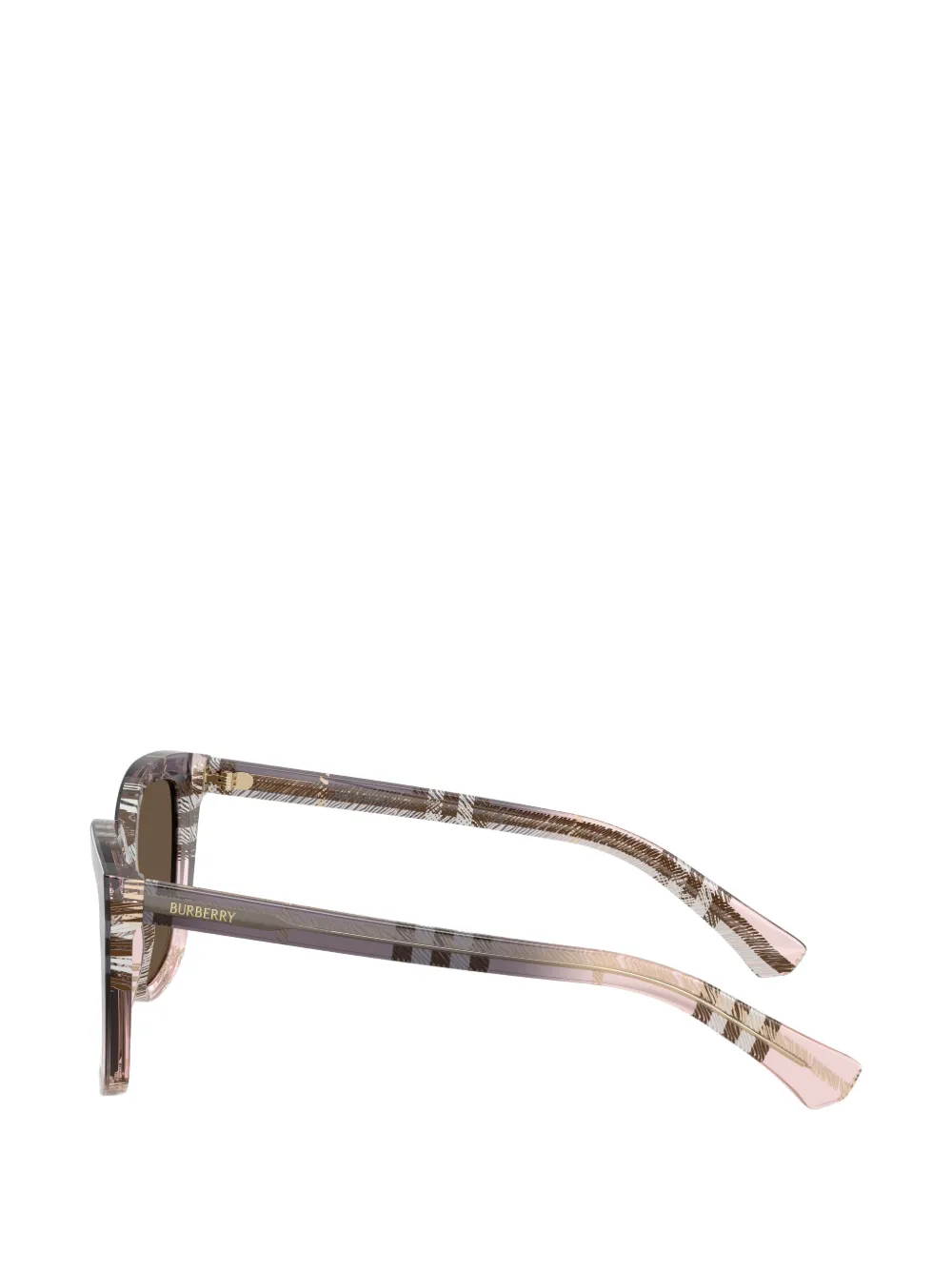 Burberry Eyewear Zonnebril met geruit vierkant montuur Roze