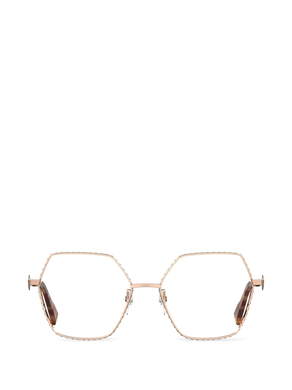 Moschino geometric-frame glasses - Oro