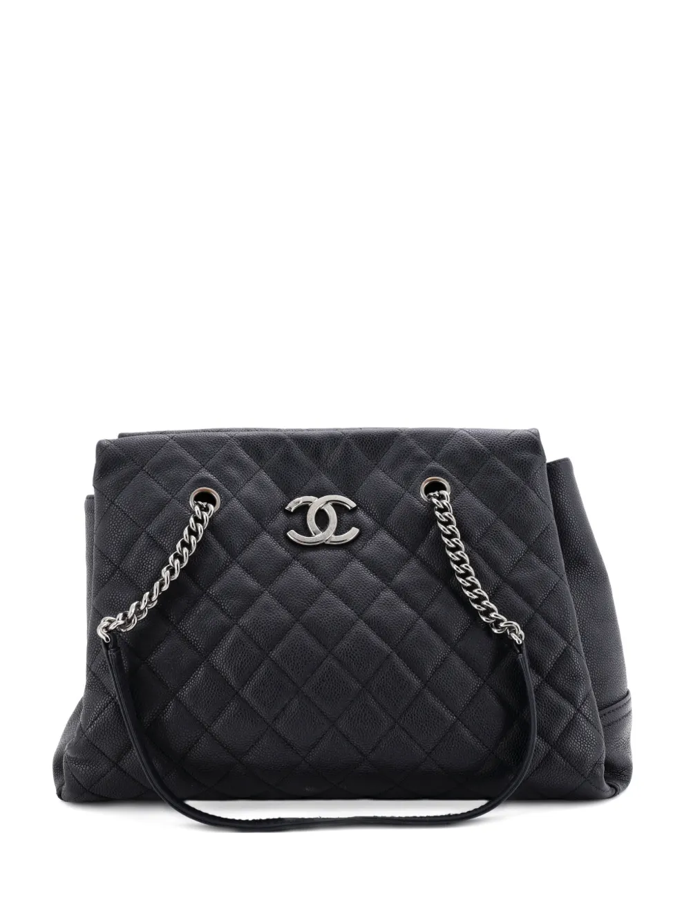 CHANEL Pre-Owned Lady Pearly Tote Quilted Iridescent Caviar Large shoulder bag - Nero