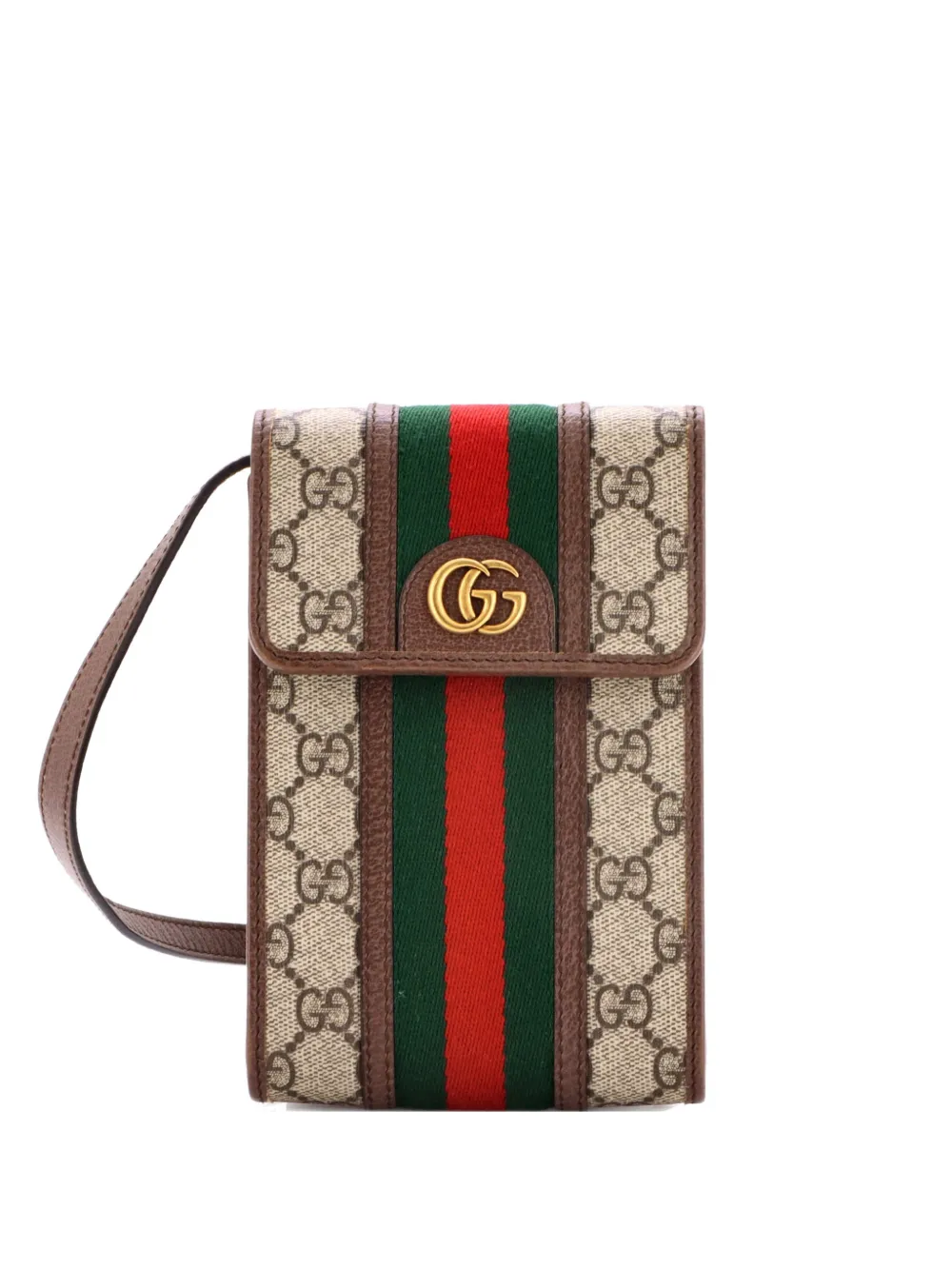 Gucci Pre-Owned Ophidia Vertical Flap GG Coated Canvas Mini crossbody bag - Marrone