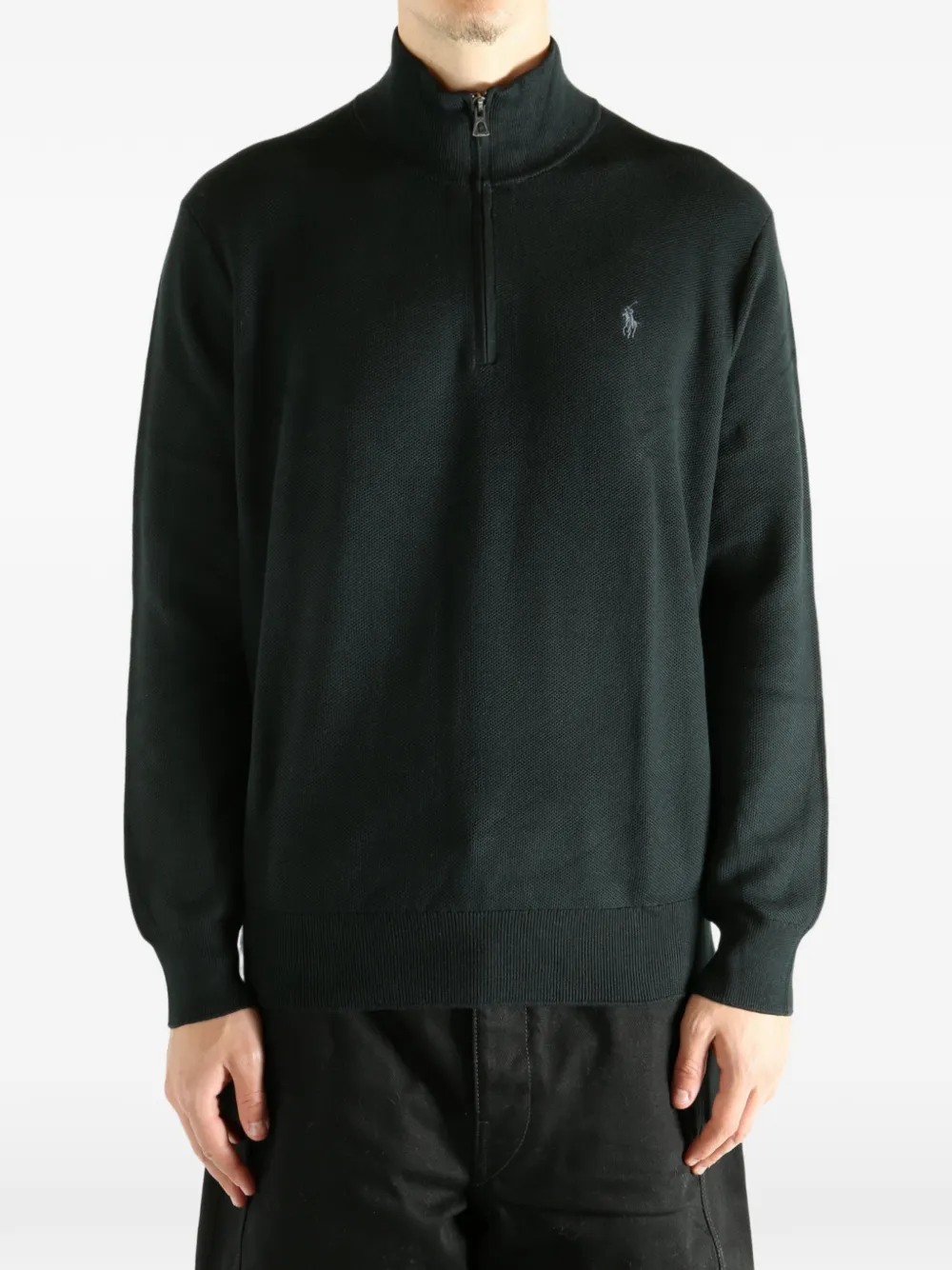 Polo Ralph Lauren Suéter Com Zíper | Preto | FARFETCH BR