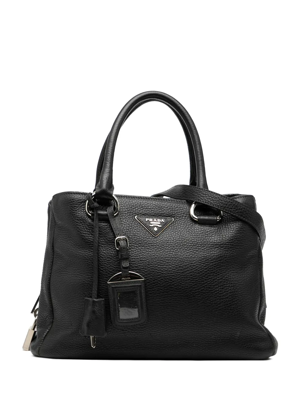 Prada Pre-Owned Borsa tote Vitello Daino Open convertibile 2010-2025 - Nero