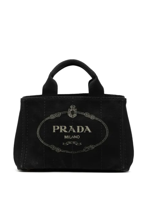 Prada Pre-Owned bolsa satchel Canapa pequeña en lona con logo 2000-2013