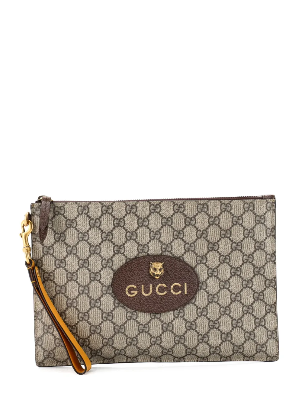 Gucci Pre-Owned Neo Vintage Wristlet Pouch GG Coated Canvas clutch bag - Marrone