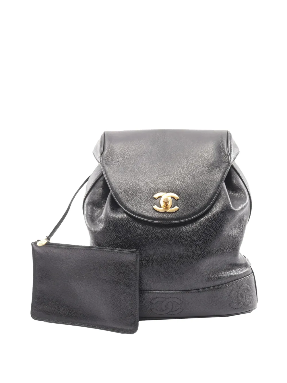 CHANEL Pre-Owned 1994-1996 Triple CC Calfskin backpack - Nero