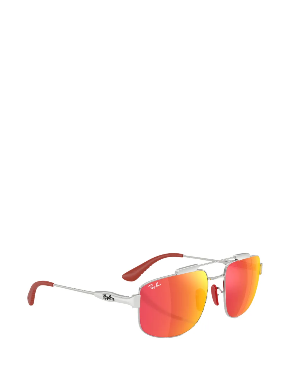 Ray-Ban x Scuderia Ferrari zonnebril met rechthoekig montuur Zilver