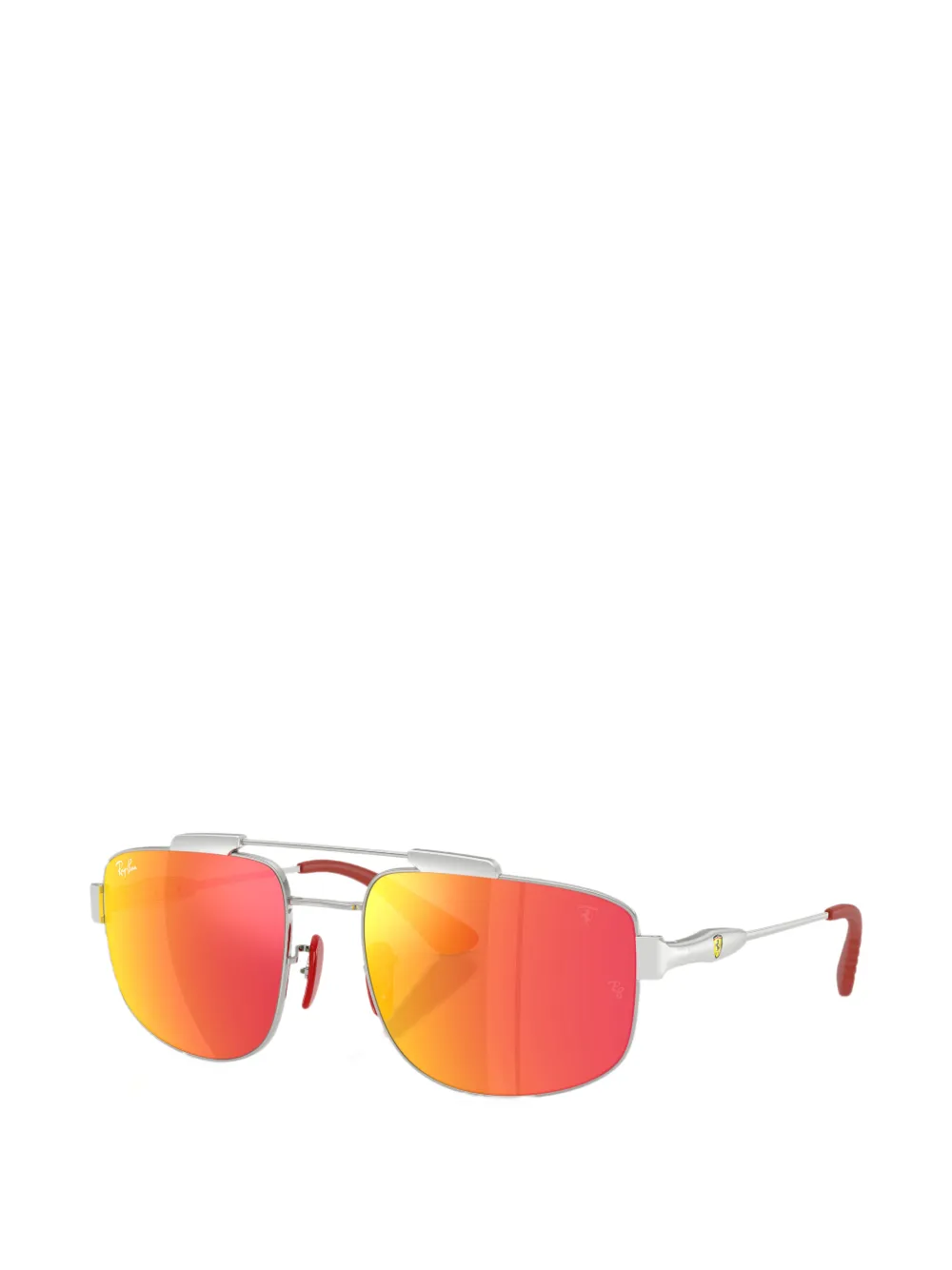 Ray-Ban x Scuderia Ferrari zonnebril met rechthoekig montuur Zilver