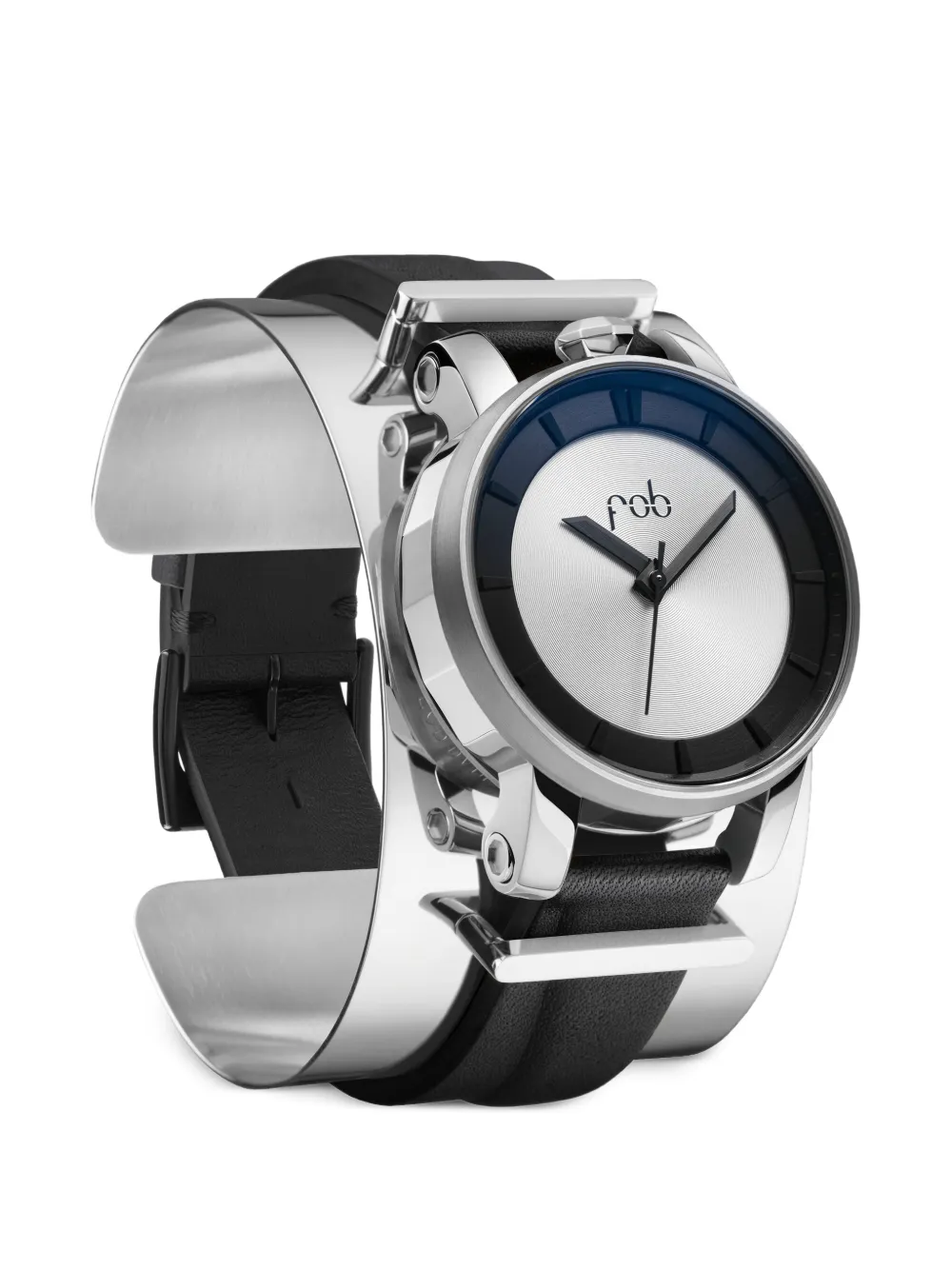  Fob Paris R360 Glass Cuff 36mm Watch - Silver 