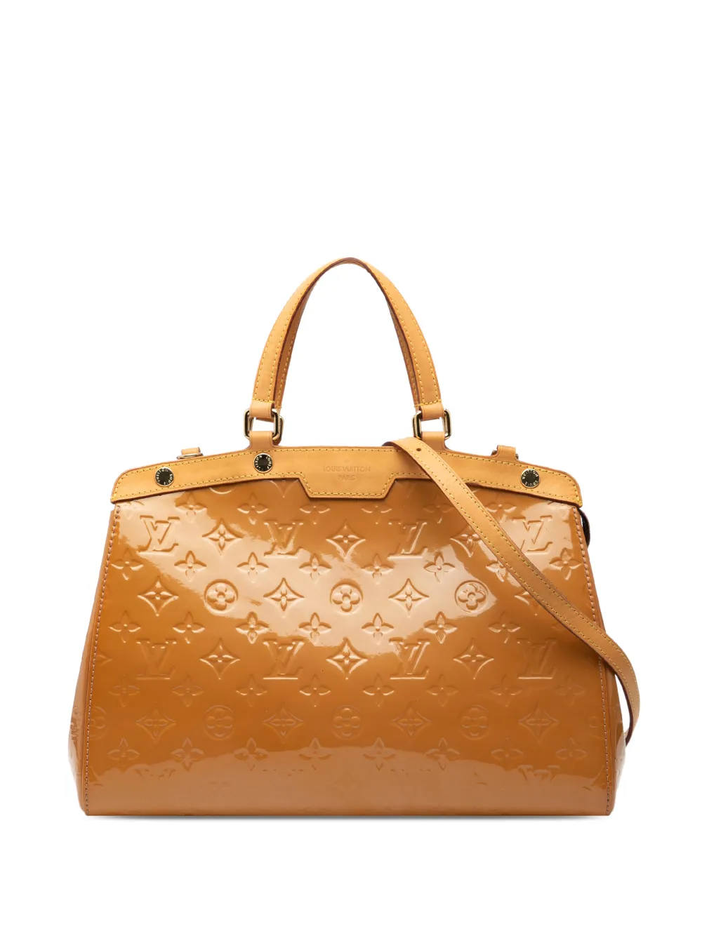 Louis Vuitton Pre-Owned Borsa a tracolla Brea MM in pelle Vernis con monogramma 2013 - Giallo