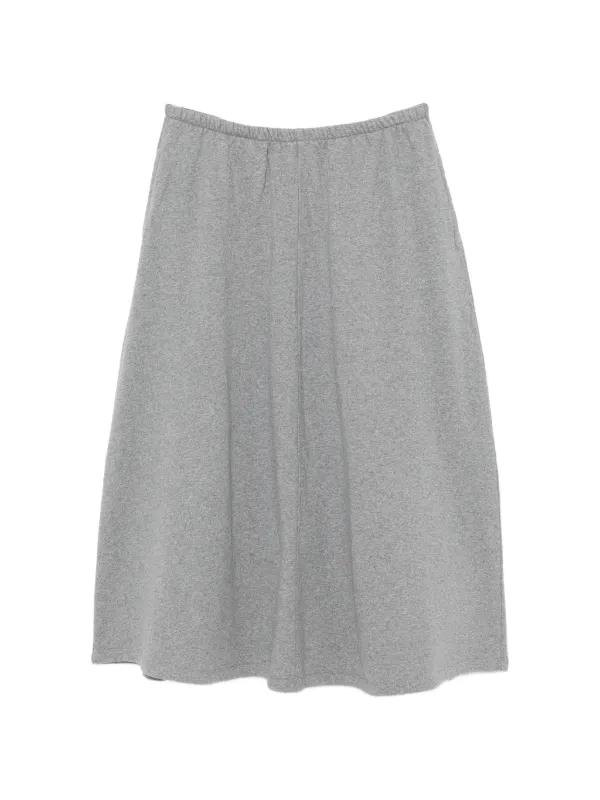 Alexander Wang Low-rise Midi Circle Skirt in Cotton Terry in Grey