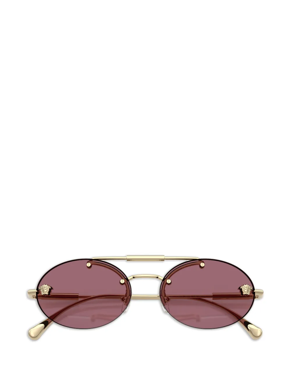 Versace Eyewear Zonnebril met ovaal montuur Goud