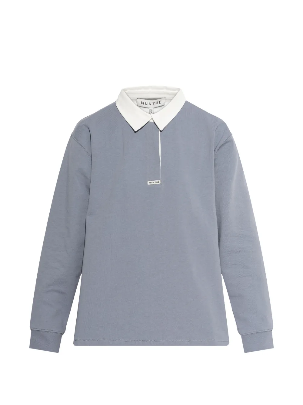 MUNTHE Becent collared long-sleeved polo top - Blu