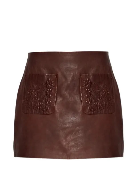 MUNTHE 벨리아 레더 미니 스커트