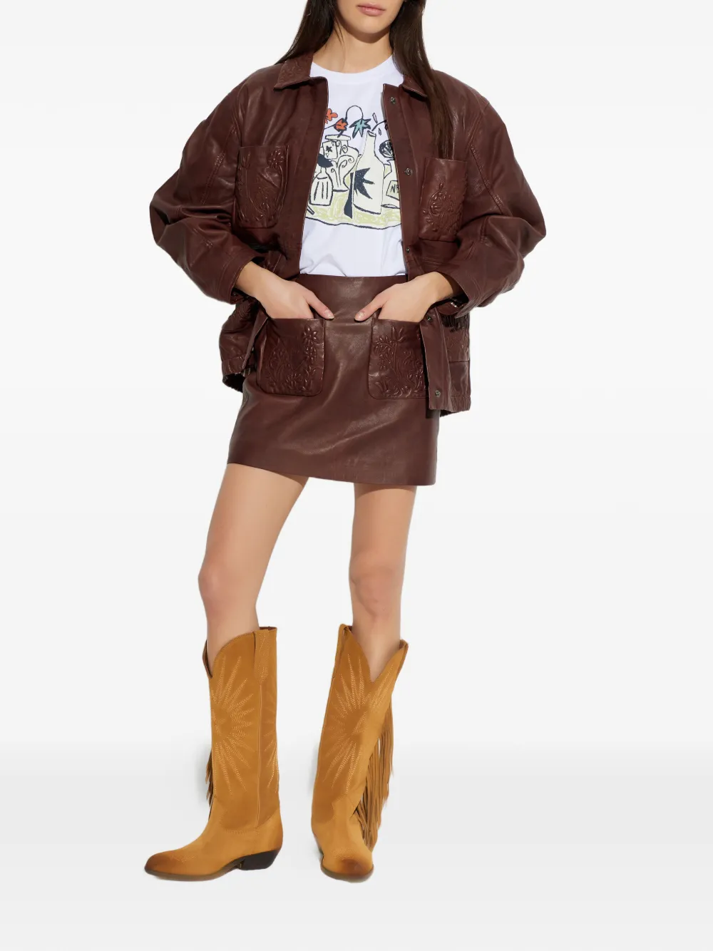 Bellia Leather Mini Skirt