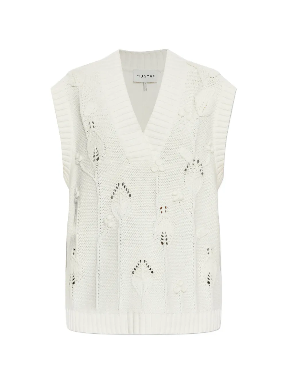 Munthe Baburi V-neck Knitted Vest In White