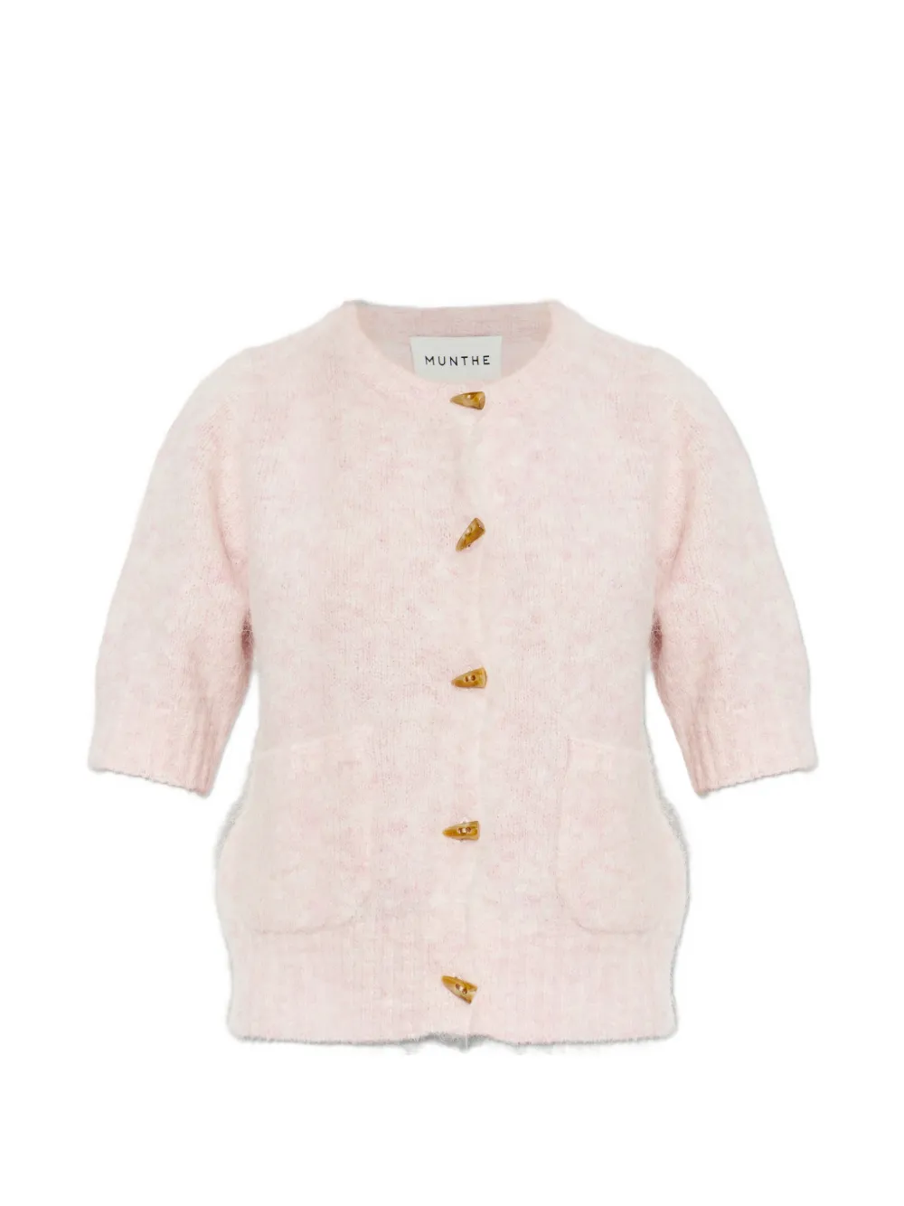Munthe Locca Pocket Button Cardigan In Pink