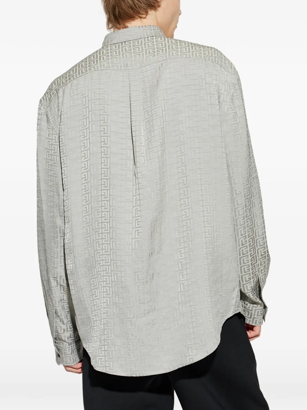 Balmain Overhemd met monogram jacquard Grijs