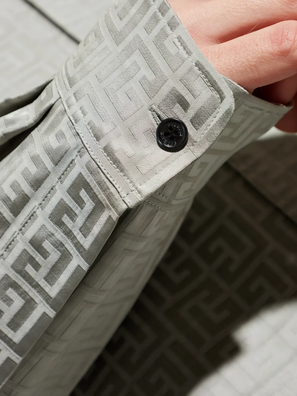Balmain Overhemd met monogram jacquard Grijs