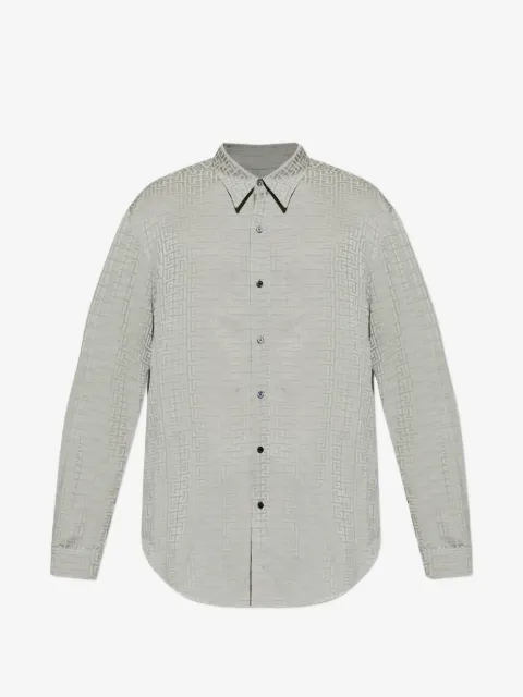 Balmain camisa con monograma en jacquard