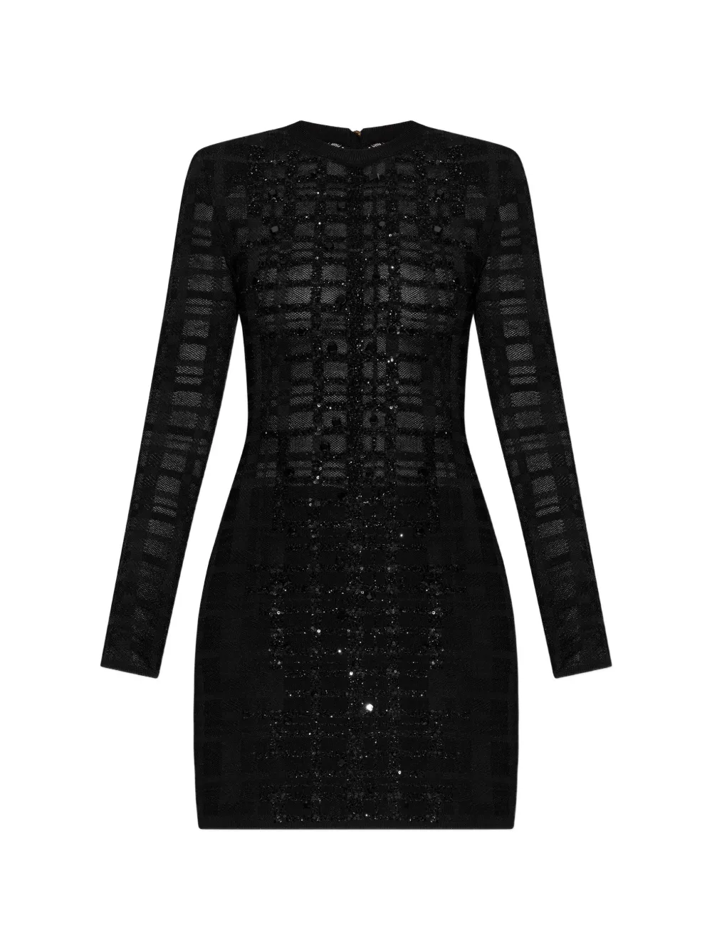 Balmain beaded checked dress - Nero