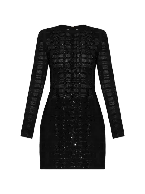 Balmain beaded checked dress