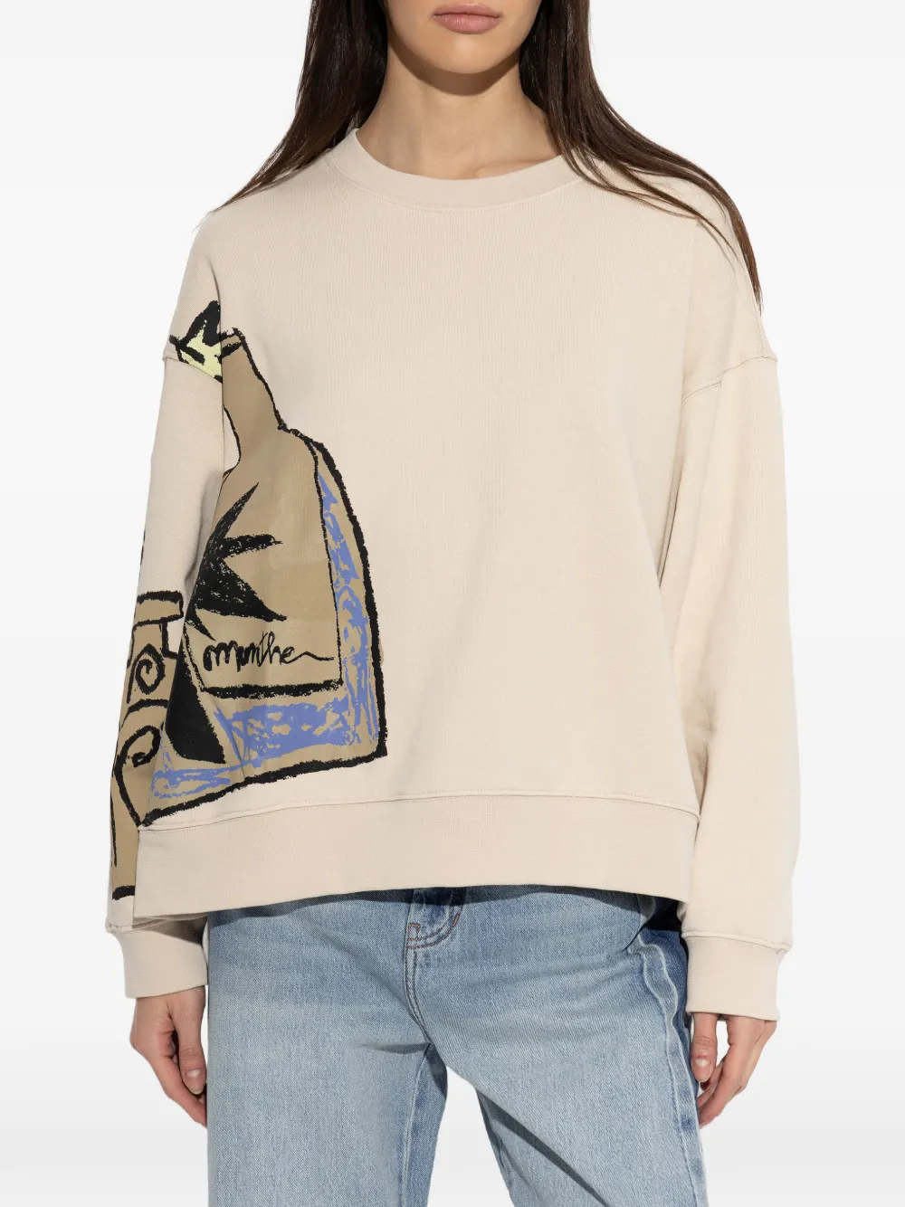  Munthe Rarsnima Graphic-print Sweatshirt - Neutrals 