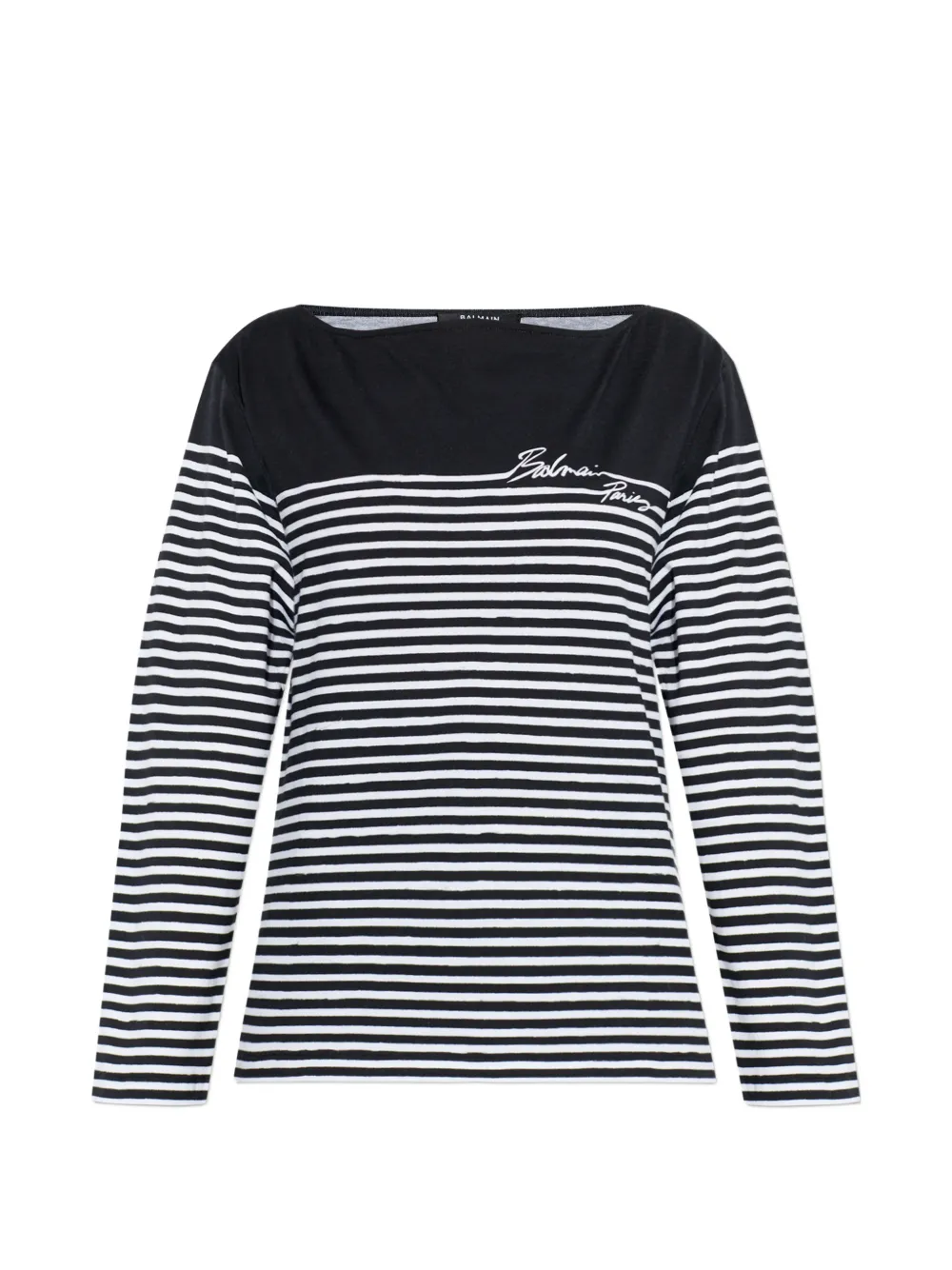 Balmain striped long-sleeved top - Nero