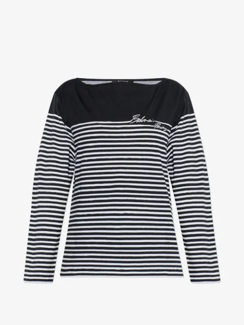 Balmain top manga larga con rayas estampadas