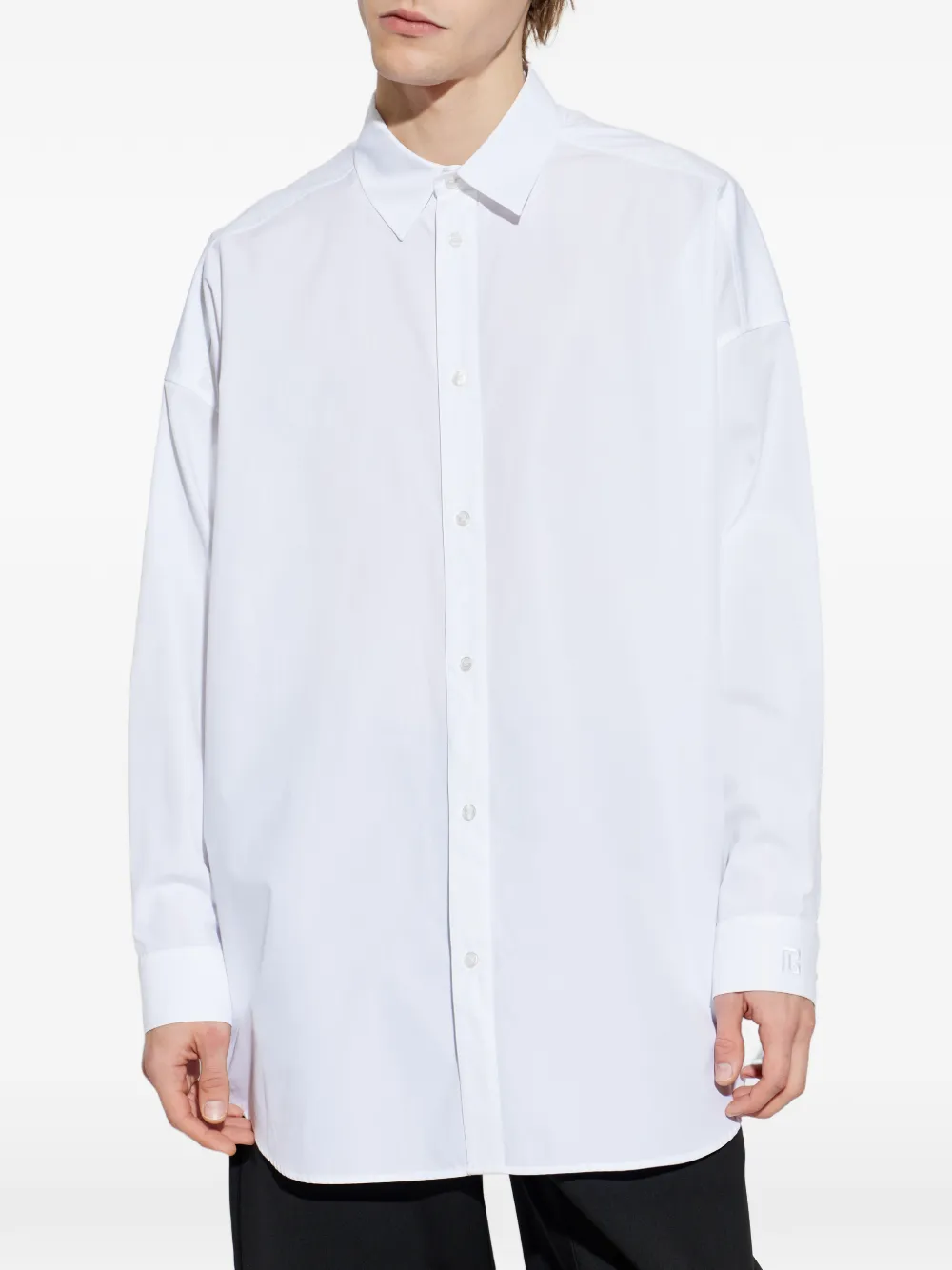 Balmain Klassiek overhemd met logo Wit