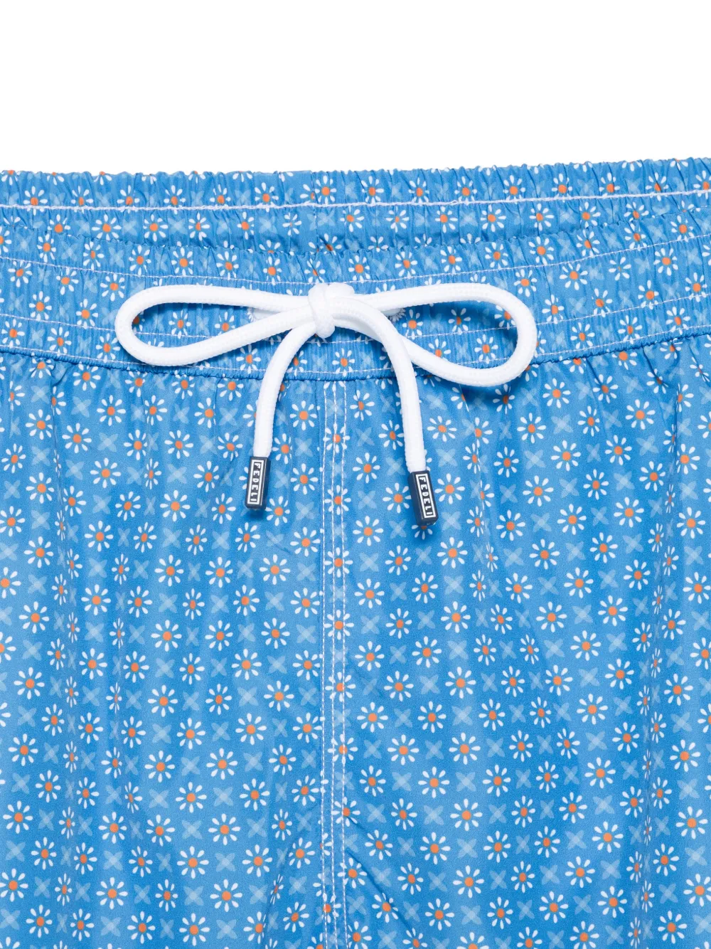  Fedeli Drawstring Print Swim Shorts - Blue 