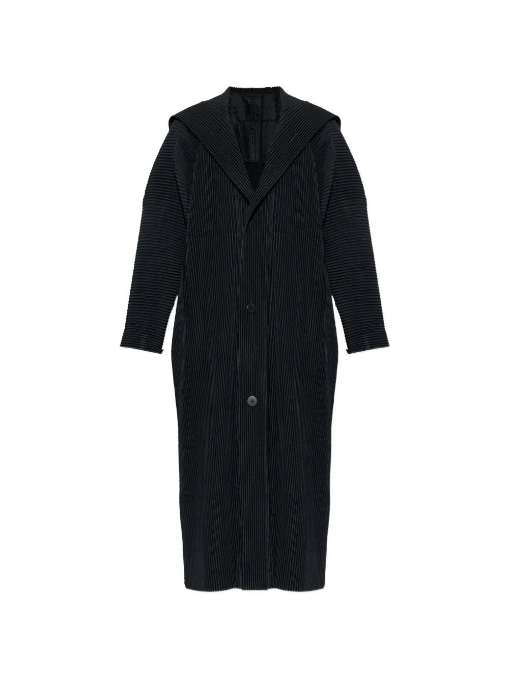 Homme Plissé Issey Miyake hooded buttoned coat - Nero