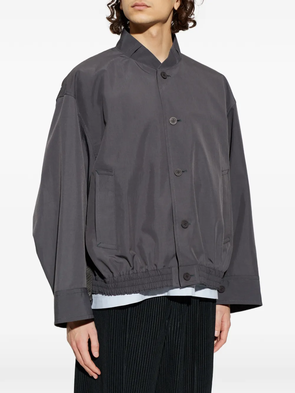 Carrier Carried Button-Front Bomber Jacket